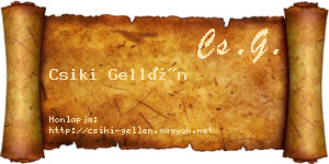 Csiki Gellén névjegykártya